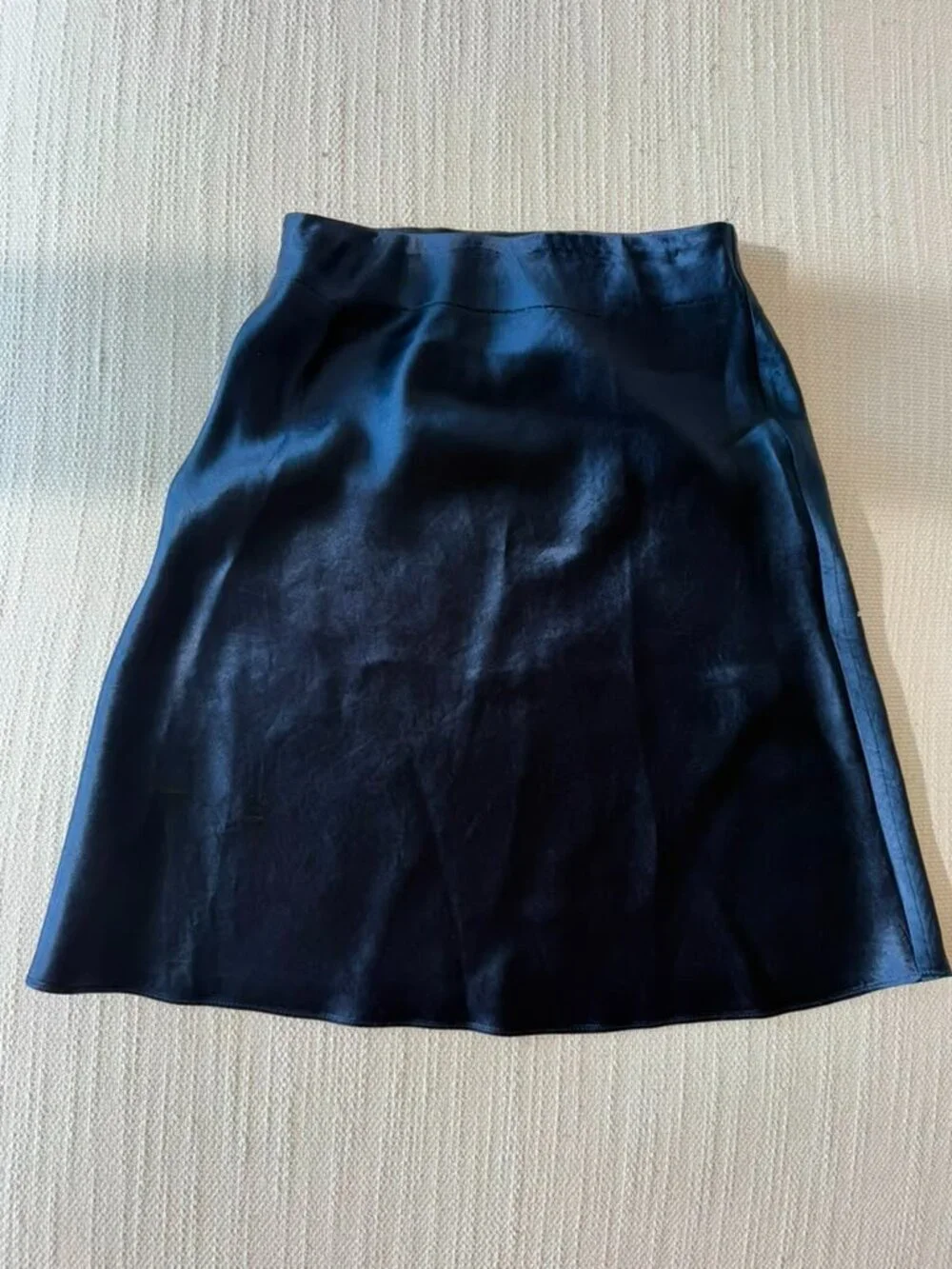 Babaton Navy Silk Mini Skirt